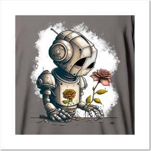 red roses and robots Posters and Art